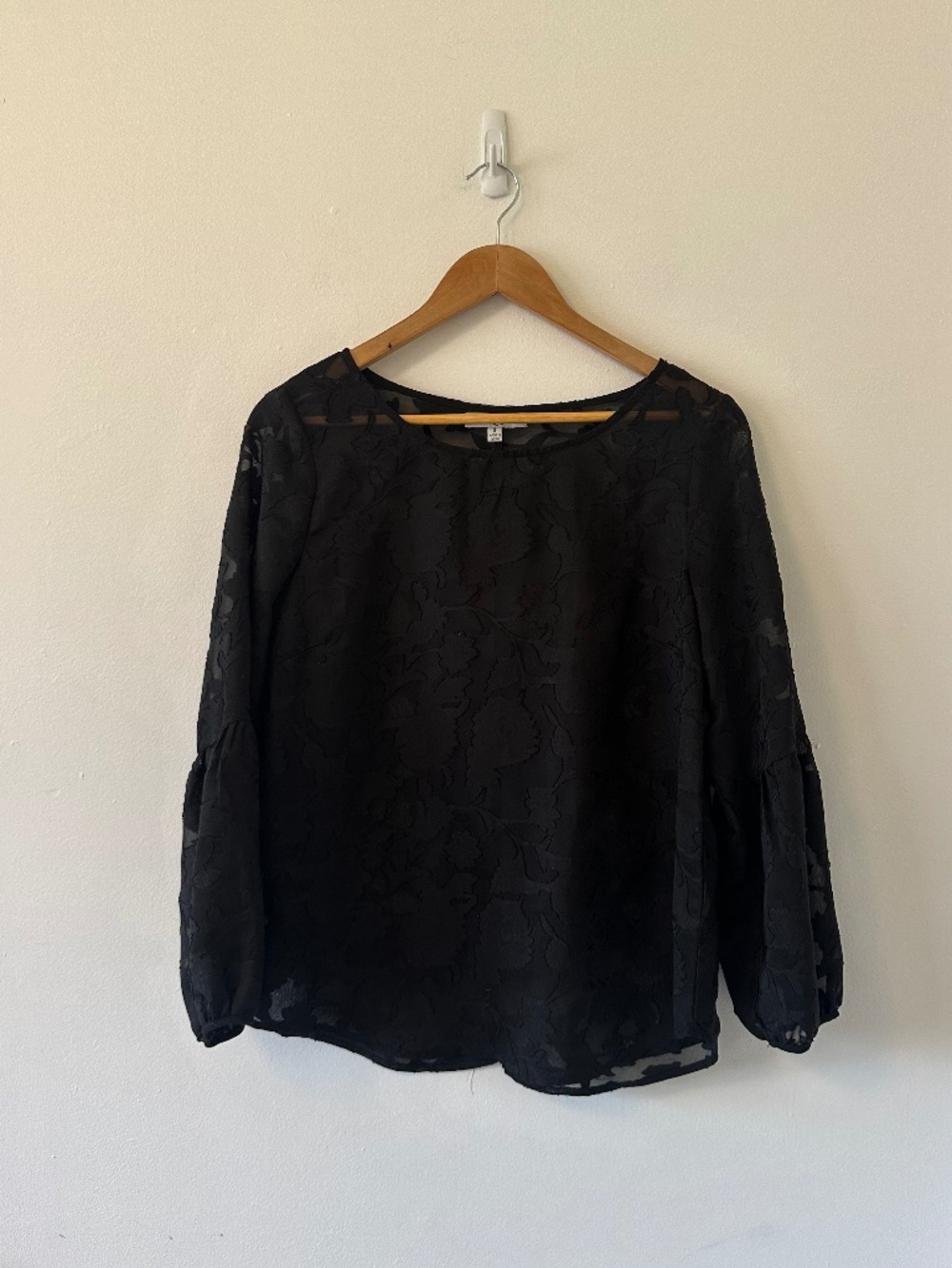 Q&A Sheer Lace Black Blouse | Size Small